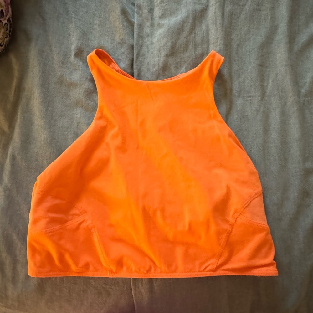 NWOT Mesh train orange tank/bra